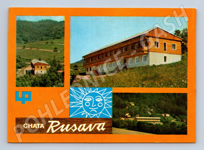Pohlednice Rusava Chata Rusava Hostýnské hory 1977 (M23987)
