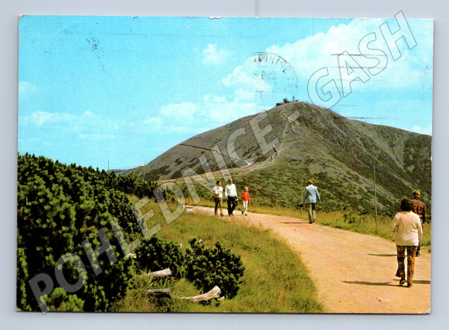 Pohlednice Krkonoše Sněžka od západu 1973 (M23997)