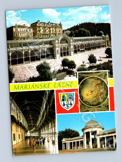 Pohlednice Mariánské Lázně koláž lázeňských motivů (M24001)