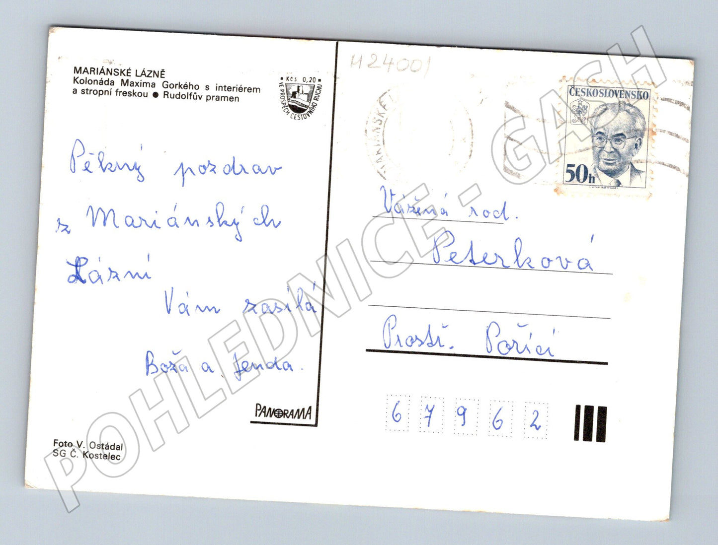 Pohlednice Mariánské Lázně koláž lázeňských motivů (M24001)