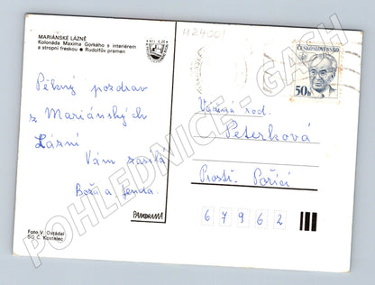 Pohlednice Mariánské Lázně koláž lázeňských motivů (M24001)