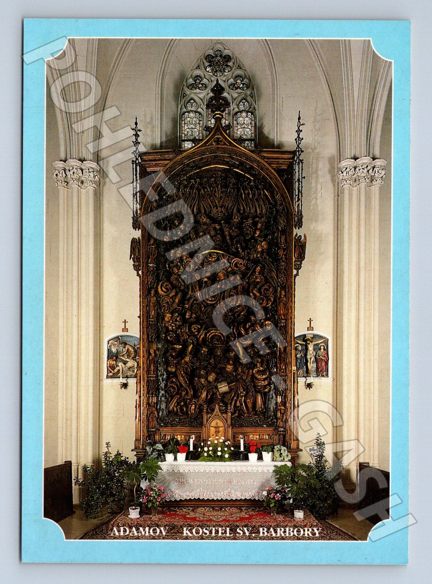 Pohlednice Adamov Kostel sv. Barbory Světelský oltář 2002 (M24008)