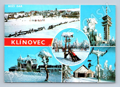 Pohlednice Krušné hory Boží Dar Klínovec zimní motiv (M24053)