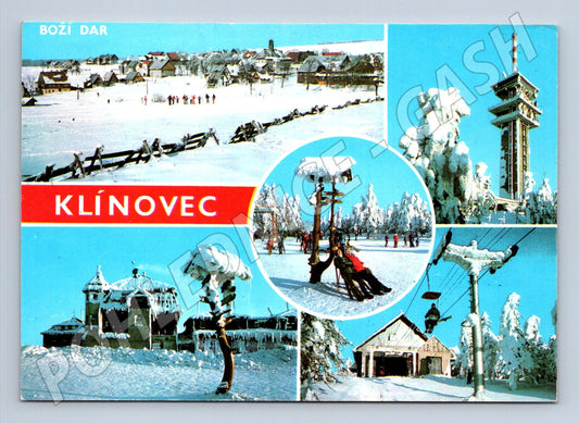 Pohlednice Krušné hory Boží Dar Klínovec zimní motiv (M24053)