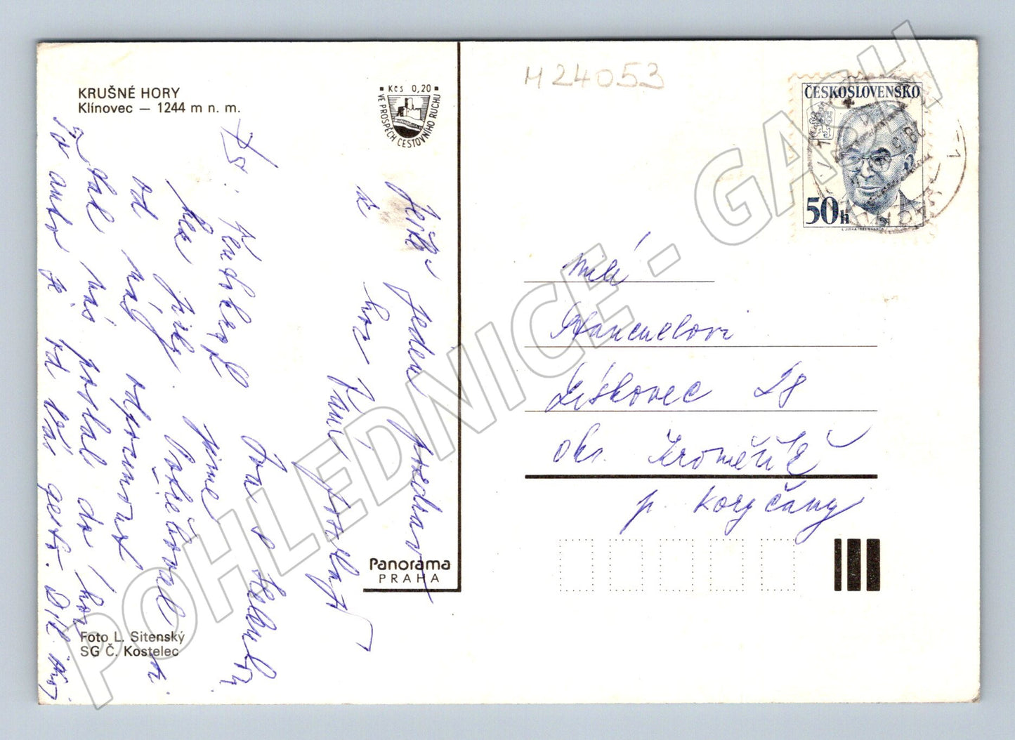 Pohlednice Krušné hory Boží Dar Klínovec zimní motiv (M24053)