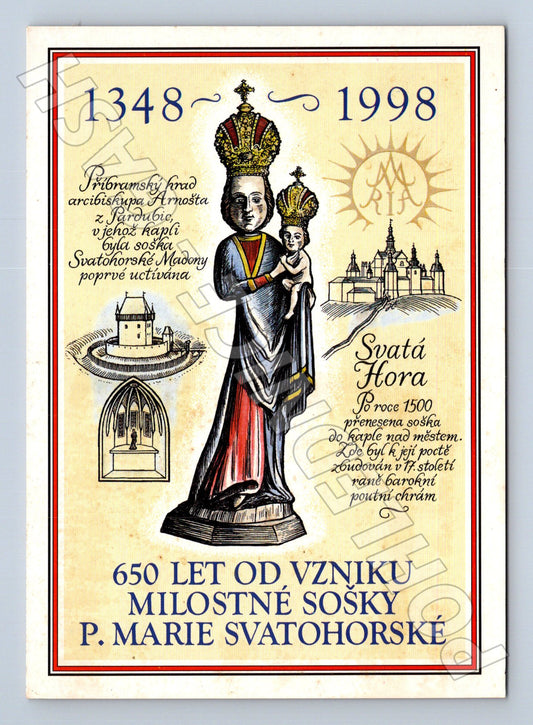 Pohlednice Svatá Hora Příbram Milostná soška 1998 (M24061)