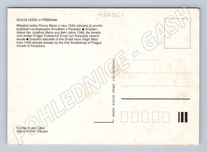 Pohlednice Svatá Hora Příbram Milostná soška 1998 (M24061)
