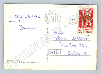 Pohlednice česání chmele 1977 (M24075)