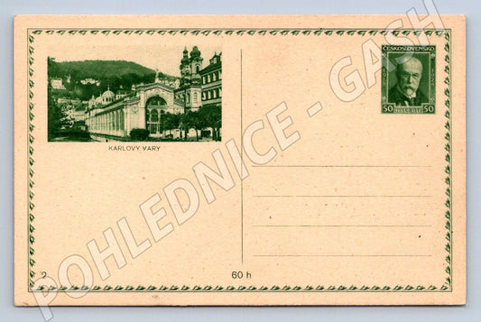 Pohlednice Karlovy Vary vytištěná zn Masaryk (M2408)