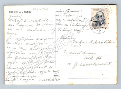Pohlednice Borovina u Třebíče celkový pohled 1941 (M24109)