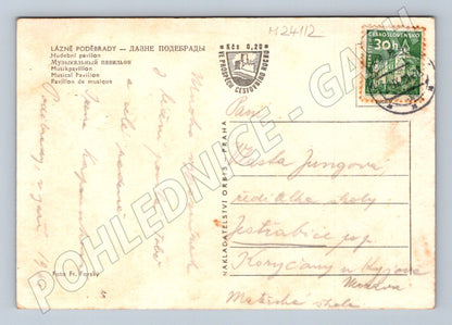 Pohlednice Lázně Poděbrady Hudební pavilon 1940 (M24112)