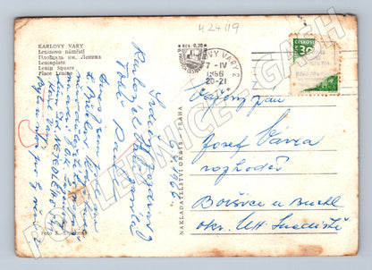 Pohlednice Karlovy Vary Leninovo náměstí 1956 (M24119)