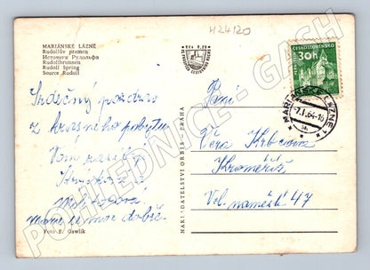 Pohlednice Mariánské Lázně Rudolfův pramen 1964 (M24120)