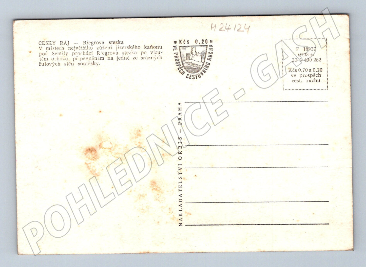 Pohlednice Český Ráj Riegrova stezka (M24124)