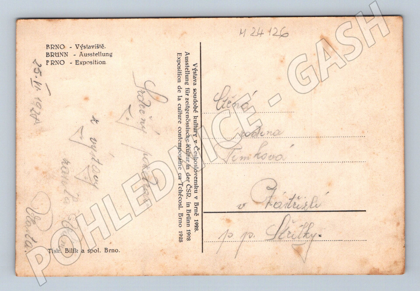 Pohlednice Brno Výstaviště Výstava soudobé kultury 1928 (M24126)