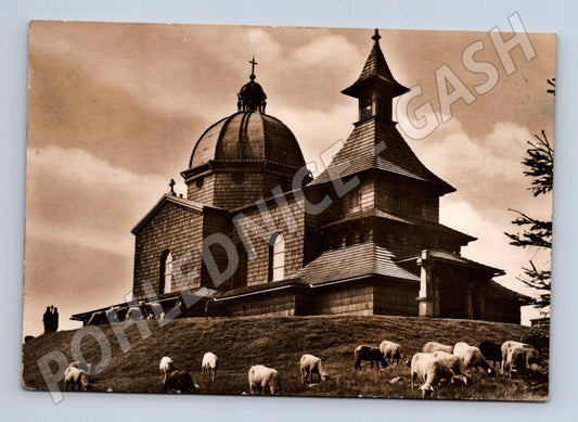 Pohlednice Pustevny Radhošť kostel s ovcemi (M24127)