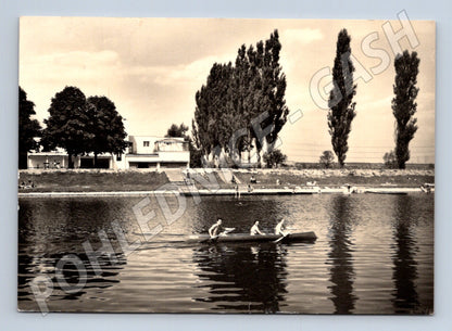 Pohlednice Hodonín koupaliště veslování 1940 (M24133)