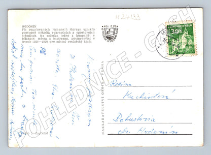 Pohlednice Hodonín koupaliště veslování 1940 (M24133)