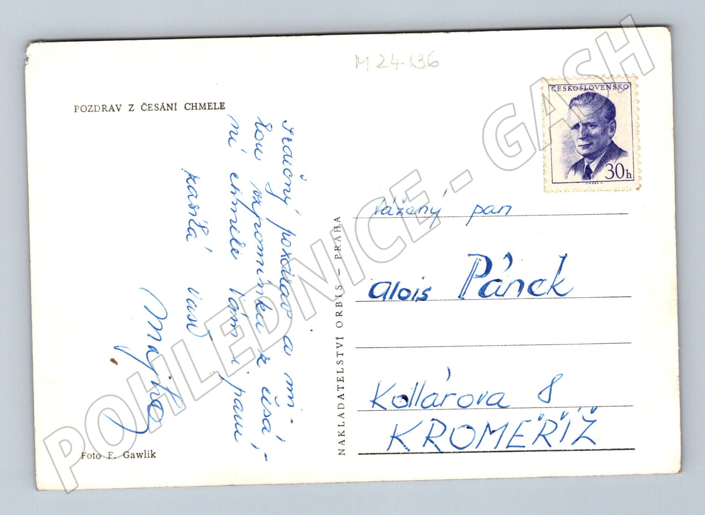 Pohlednice česání chmele (M24136)