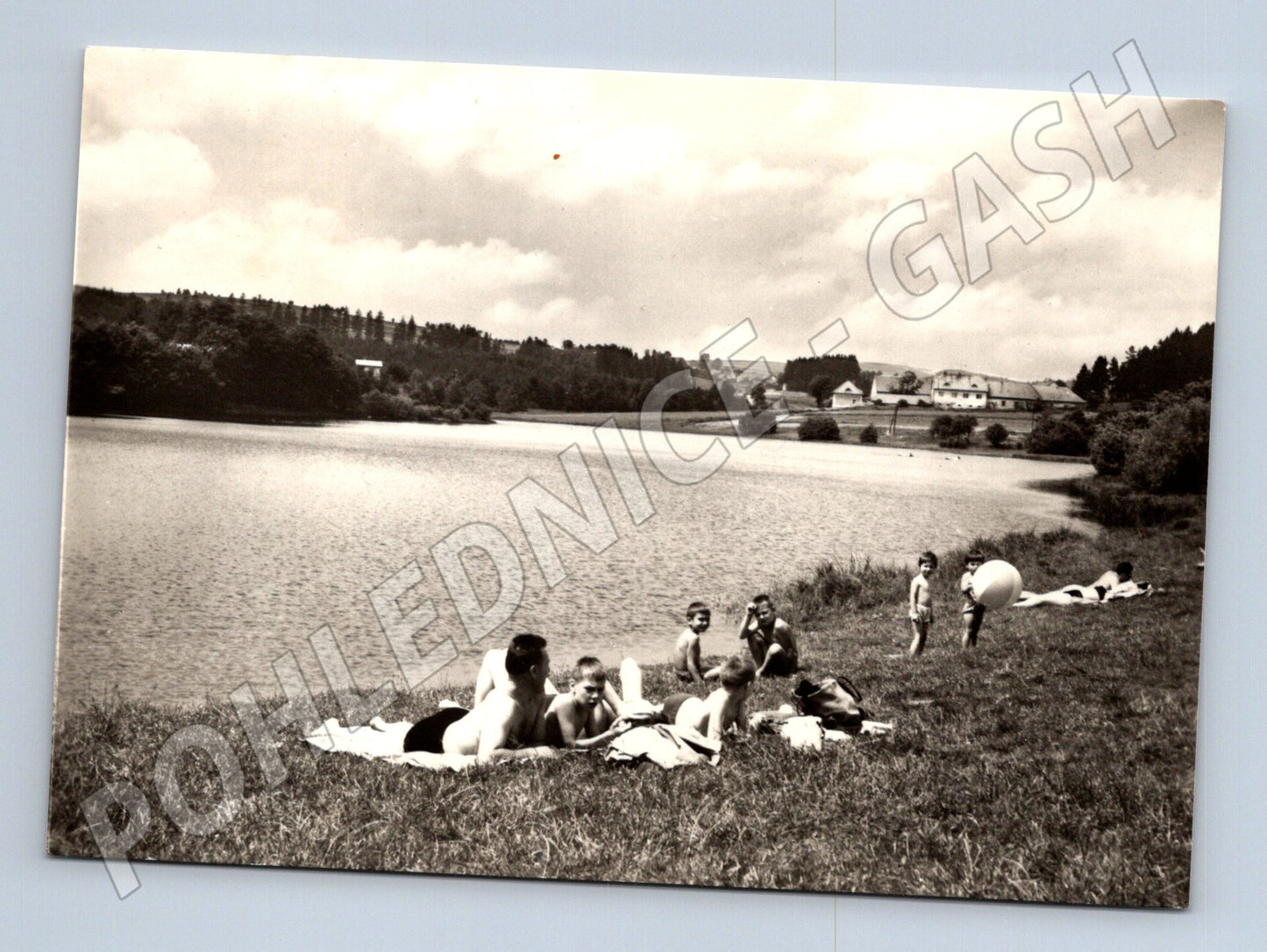 Pohlednice Lísek Skalský rybník koupání 1974 (M24139)