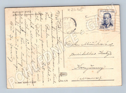 Pohlednice Karlovy Vary Leninovo náměstí 1955 (M24145)