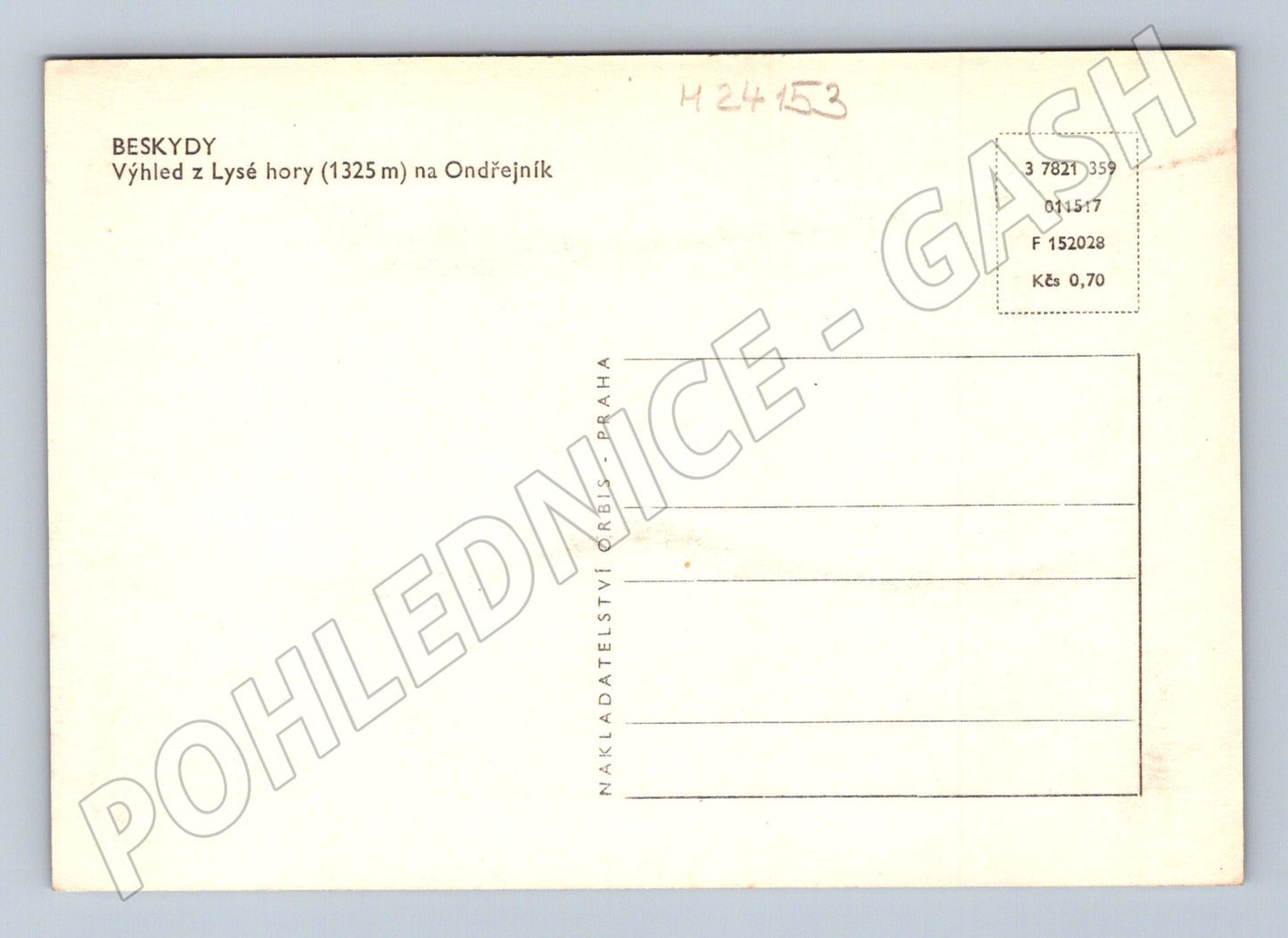 Pohlednice Beskydy výhled z Lysé hory na Ondřejník (M24153)
