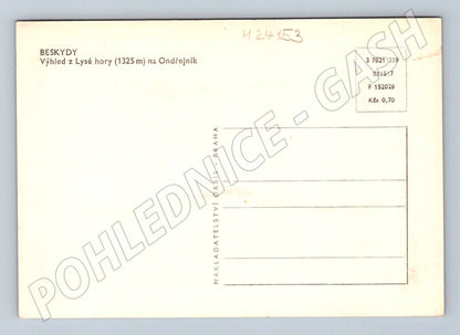 Pohlednice Beskydy výhled z Lysé hory na Ondřejník (M24153)
