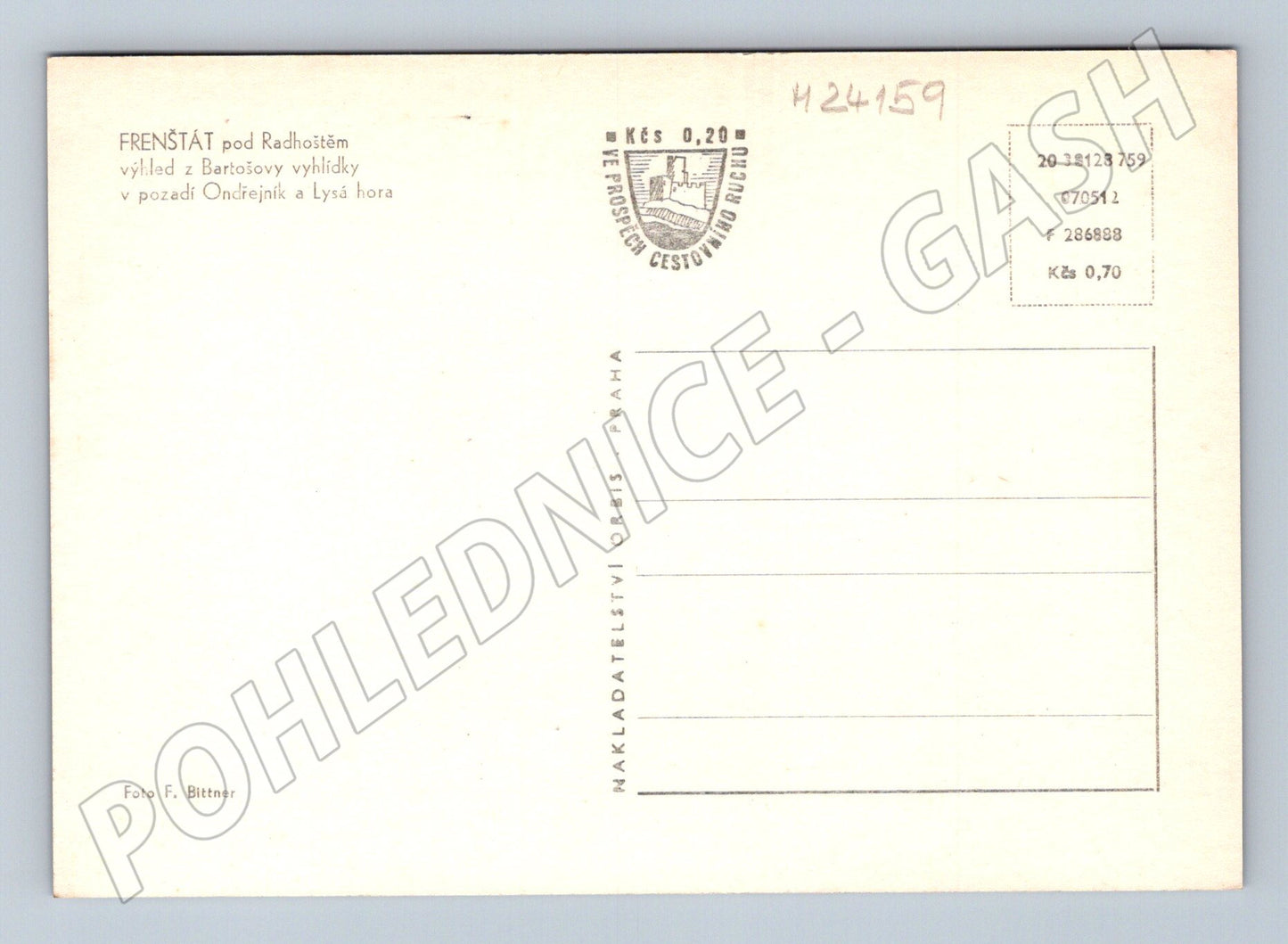 Pohlednice Frenštát p. Radhoštěm výhled z Bartošovy vyhlídky (M24159)