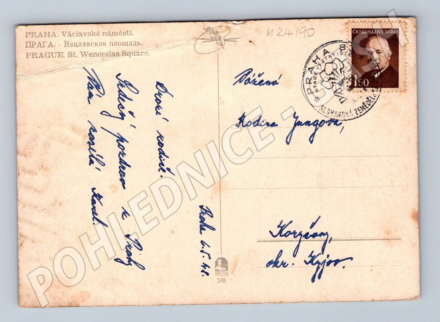 Pohlednice Praha Václavské náměstí 1944 (M24190)