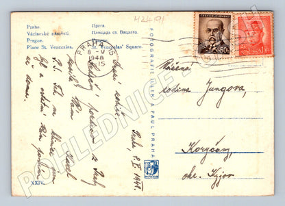 Pohlednice Praha Václavské náměstí 1948 (M24191)
