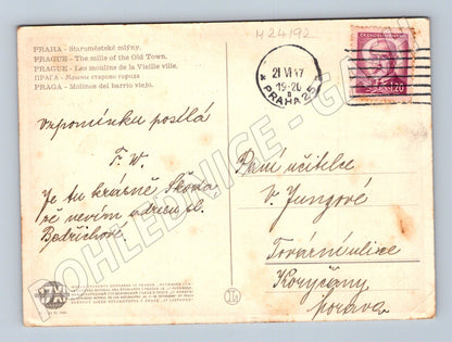 Pohlednice Praha Staroměstské mlýny 1947 (M24192)
