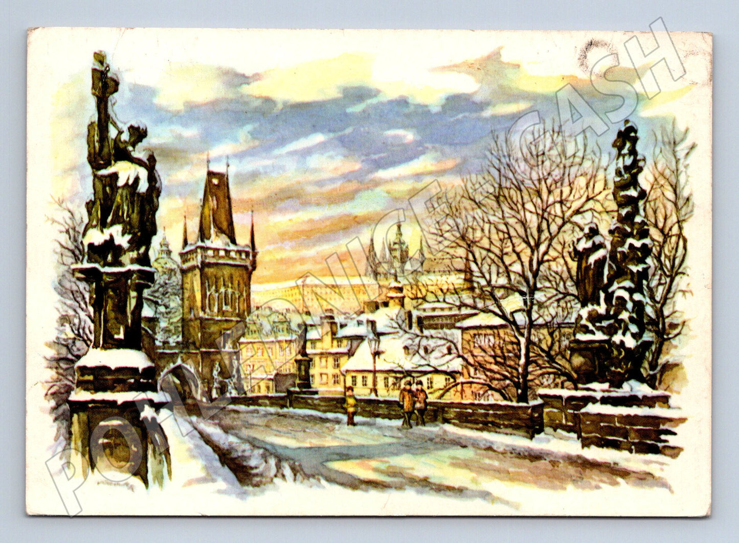 Pohlednice Praha Karlův most zima 1975 (M24194)