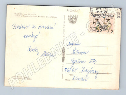 Pohlednice Hluboká nad Vltavou zámek 1976 (M24211)