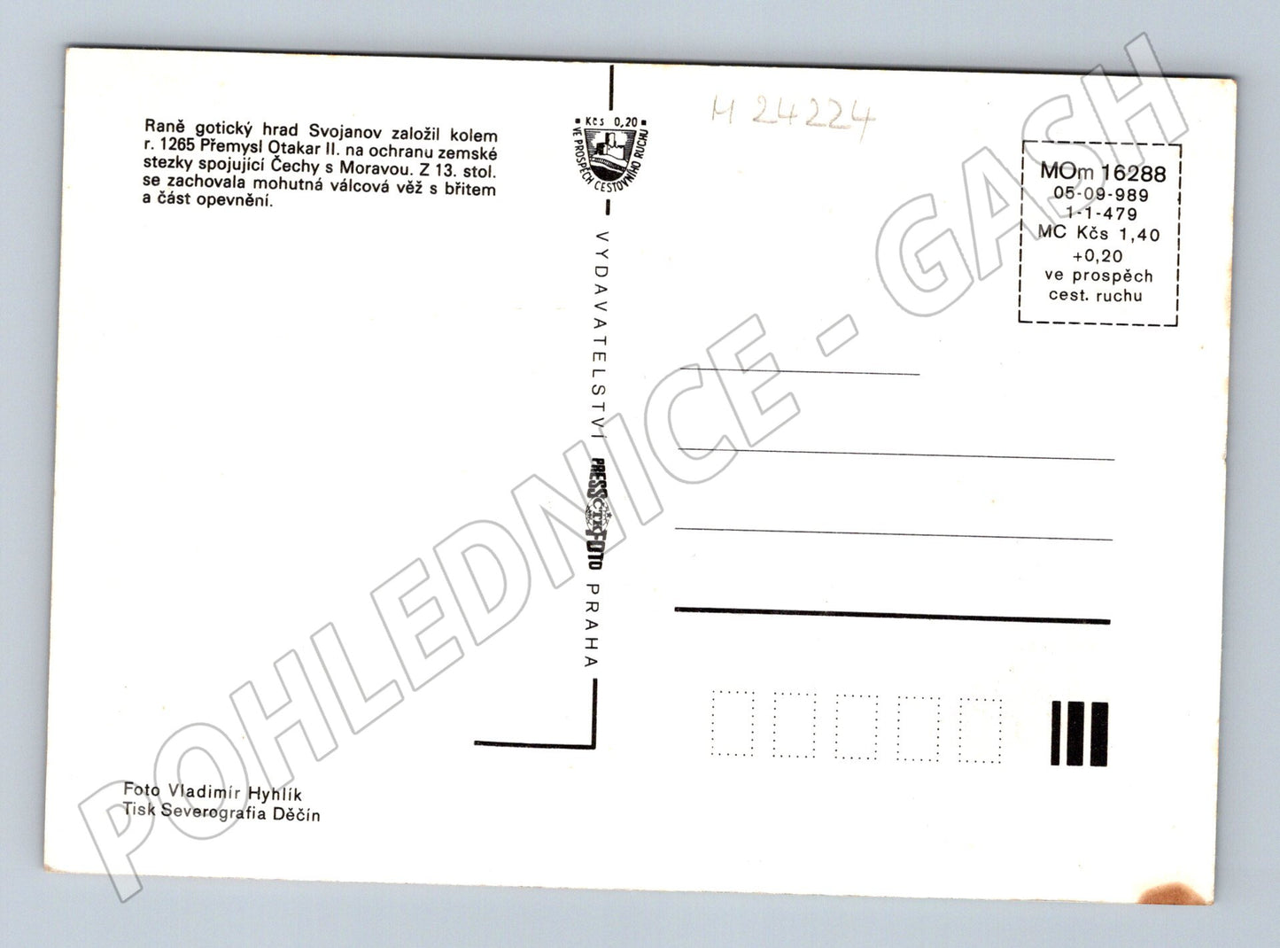 Pohlednice Svojanov hrad koláž 1989 (M24224)