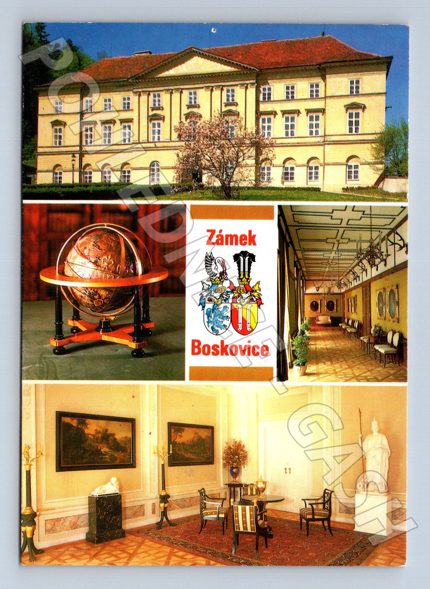 Pohlednice Boskovice zámek interiér exteriér (M24226)