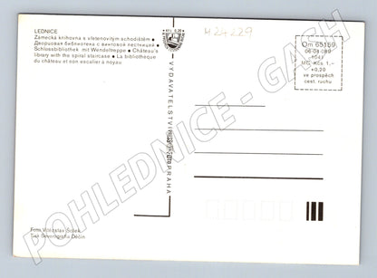 Pohlednice Lednice zámecká knihovna schodiště (M24229)
