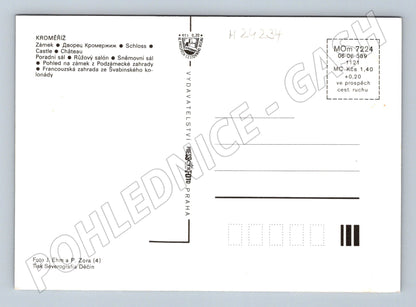 Pohlednice Kroměříž zámek interiéry a zahrada (M24234)