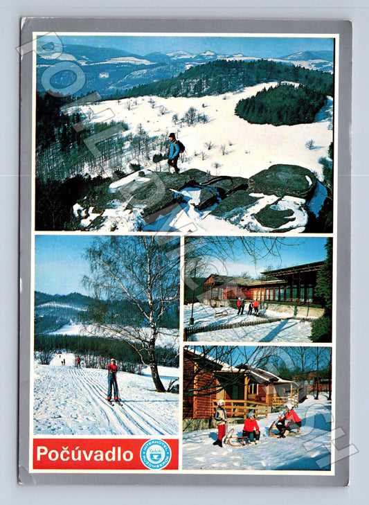 Pohlednice Slovensko Počúvadlo zimní krajina lyžování (M24264)