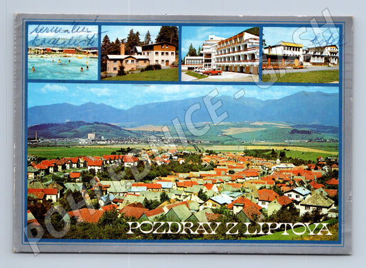 Pohlednice Slovensko Liptovský Ján panorama a lázně 196X (M24265)