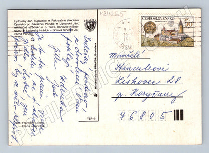 Pohlednice Slovensko Liptovský Ján panorama a lázně 196X (M24265)