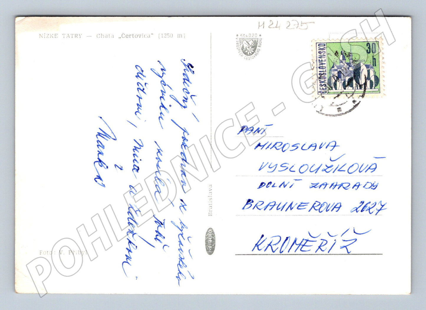 Pohlednice Slovensko Nízké Tatry Chata Čertovica 1963 (M24275)