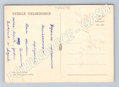 Pohlednice Velikonoce kuřátka a koniklece (M24293)