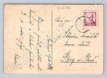 Pohlednice velikonoční vejce konvalinky 1918 (M24294)