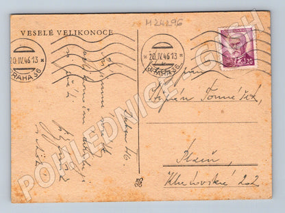 Pohlednice Velikonoce malovaná vejce 1946 (M24296)