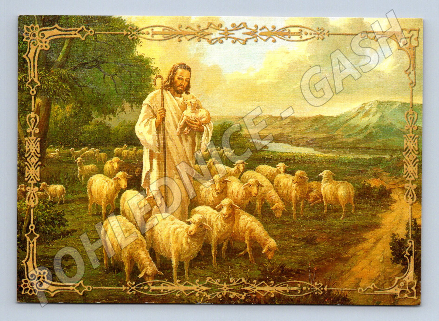 Pohlednice náboženský motiv Ježíš ovce 2005 (M24315)
