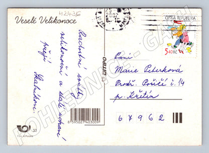 Pohlednice Velikonoce malované kraslice a pomlázka 2002 (M24316)
