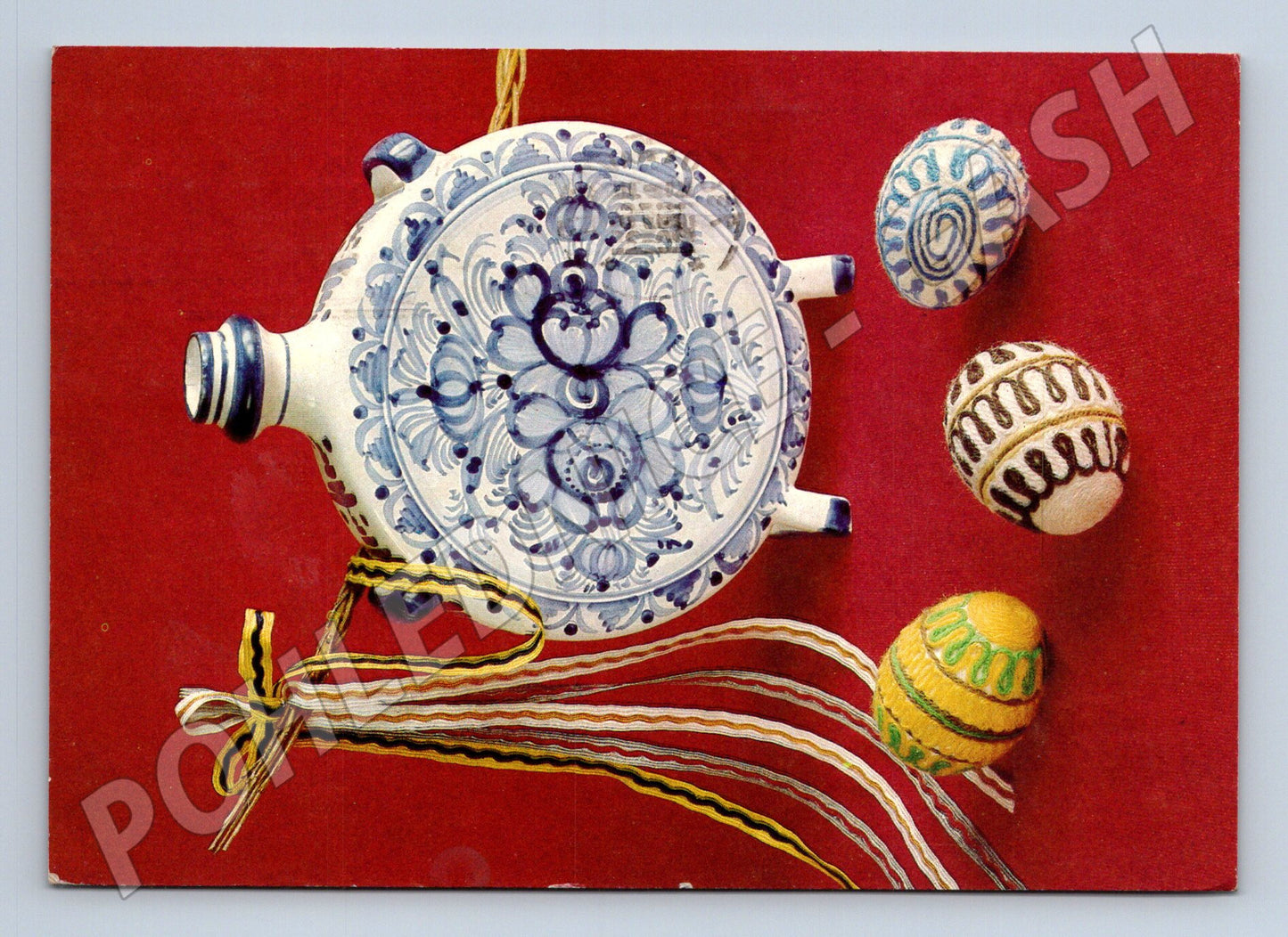 Pohlednice Velikonoční motiv kraslice a keramika 1978 (M24322)