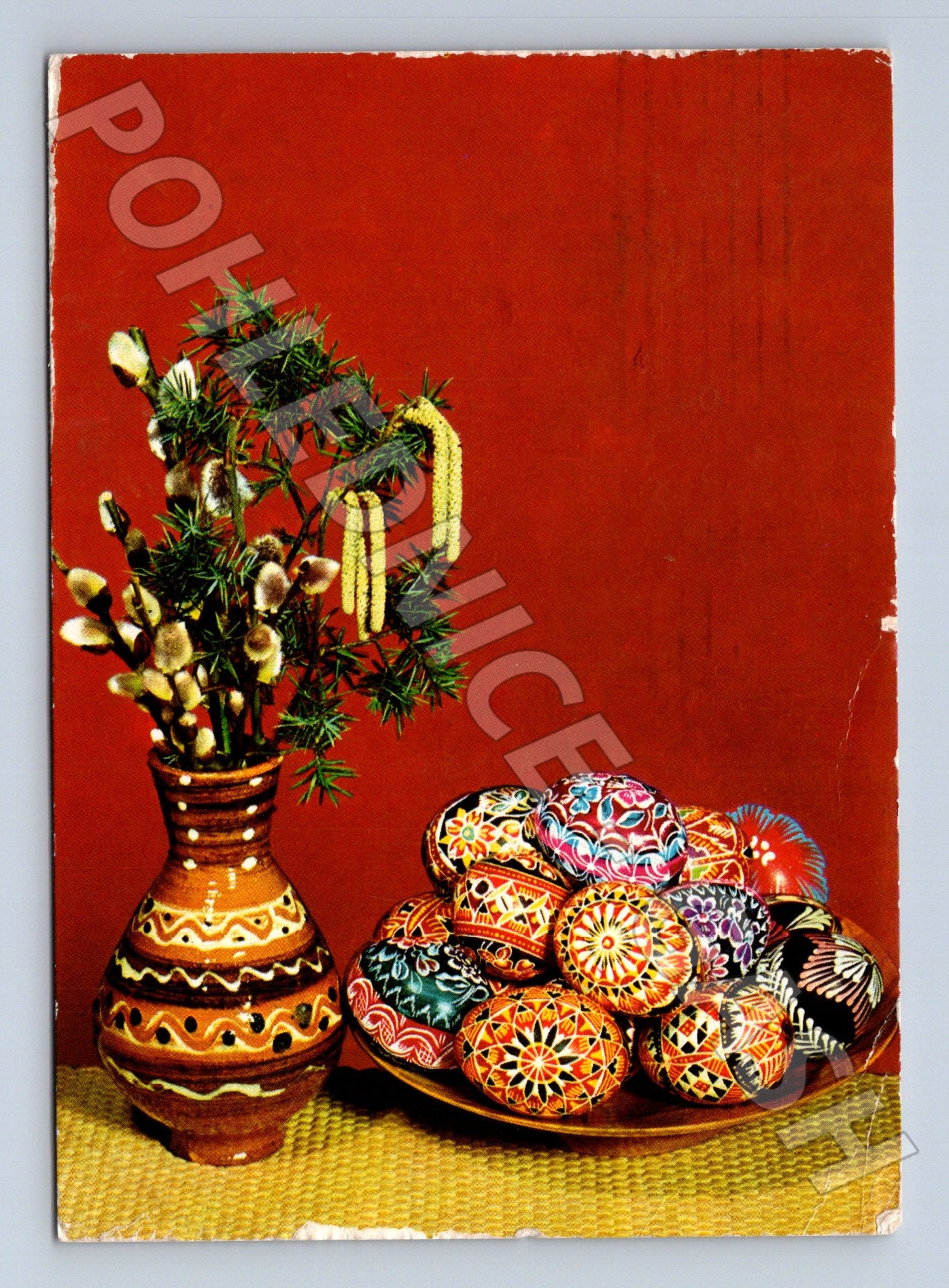 Pohlednice Velikonoční motiv zdobená vajíčka 1969 (M24326)