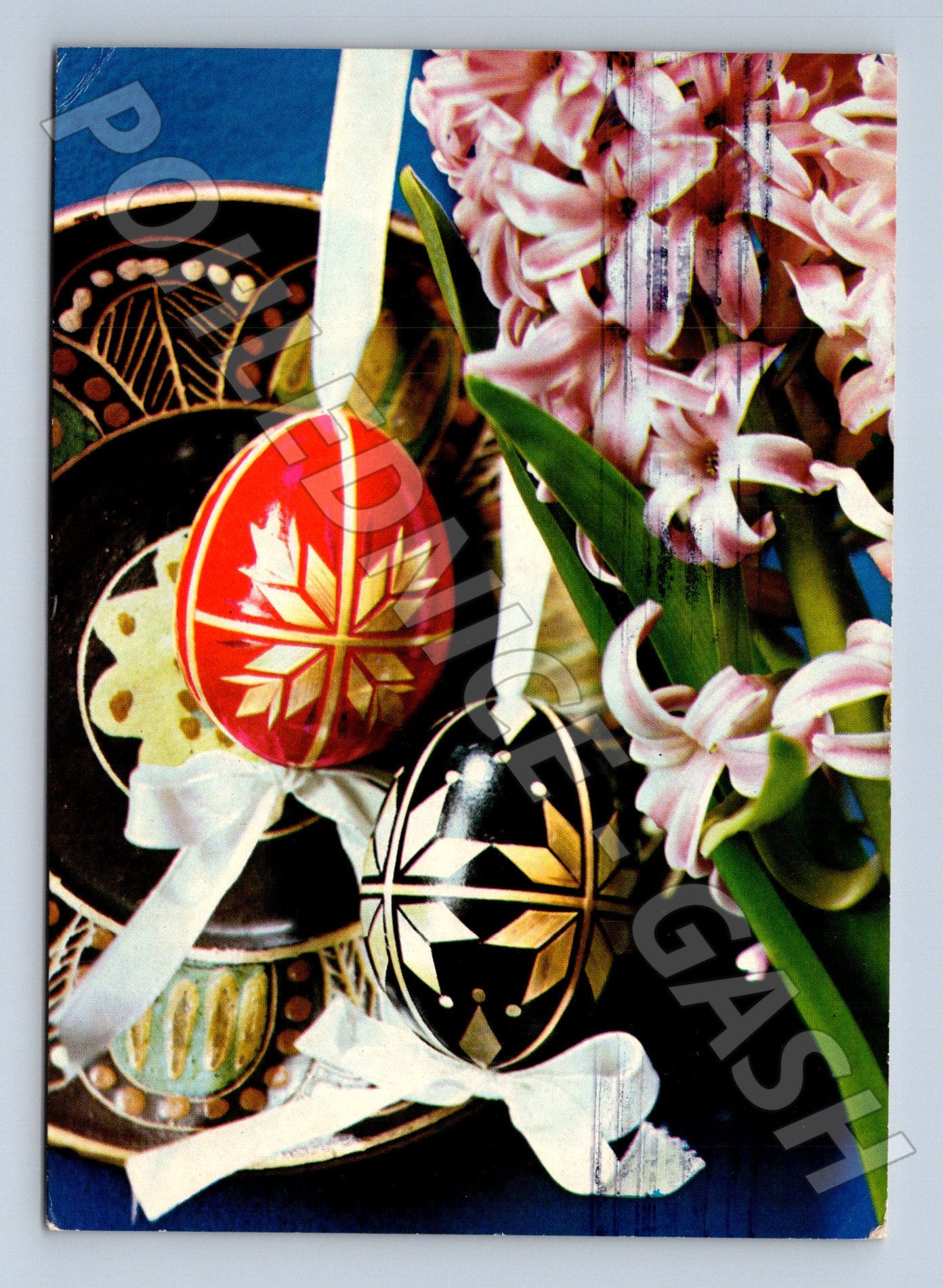 Pohlednice Velikonoční vajíčka a hyacinty (M24351)