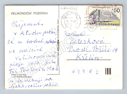 Pohlednice Velikonoce vejce pomlázka 1989 (M24363)